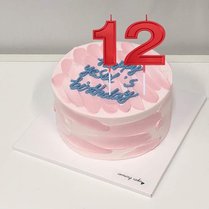 Willcan 3.93in Big Size Happy Birthday Metallic Red Number 2 Candles, Happy Birthday Cake Cupcake Toppers Decoration and Celebrating for Adults/Kids Party or Family Baking (3.93in red Number 2) - Image 5